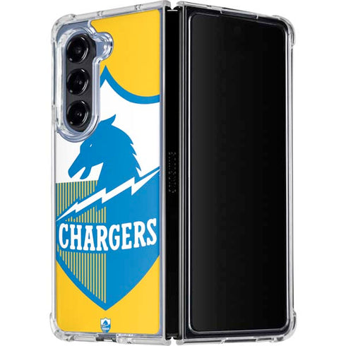 NFL Los Angeles Chargers Retro Logo Galaxy Z Fold5 5G Clear Case