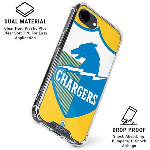 NFL Los Angeles Chargers Retro Logo iPhone 16e Clear Case
