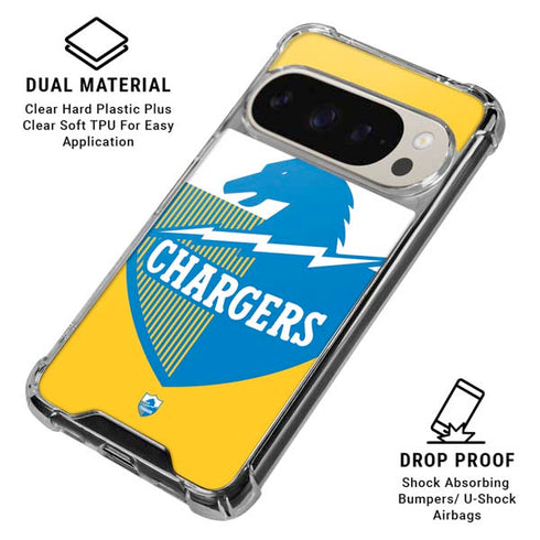 NFL Los Angeles Chargers Retro Logo Pixel 9/9 Pro Clear Case