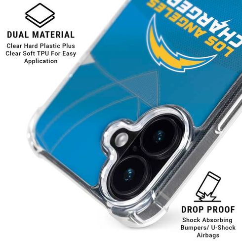 NFL Los Angeles Chargers Team Jersey iPhone 16 Plus Clear Case