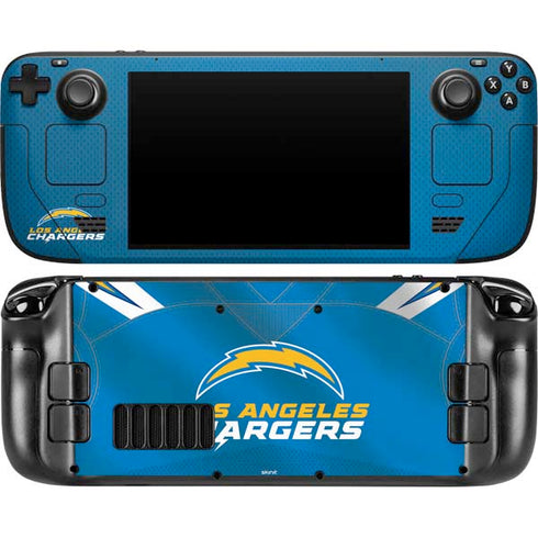 NFL Los Angeles Chargers Team Jersey Steam Deck Handheld Gaming Computer OLED Skin