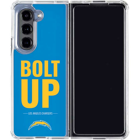 NFL Los Angeles Chargers Team Motto Galaxy Z Fold5 5G Clear Case