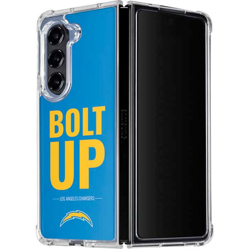 NFL Los Angeles Chargers Team Motto Galaxy Z Fold5 5G Clear Case
