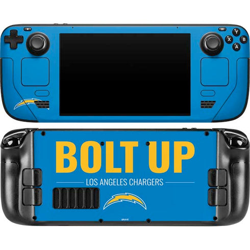 NFL Los Angeles Chargers Team Motto Steam Deck Handheld Gaming Computer OLED Skin