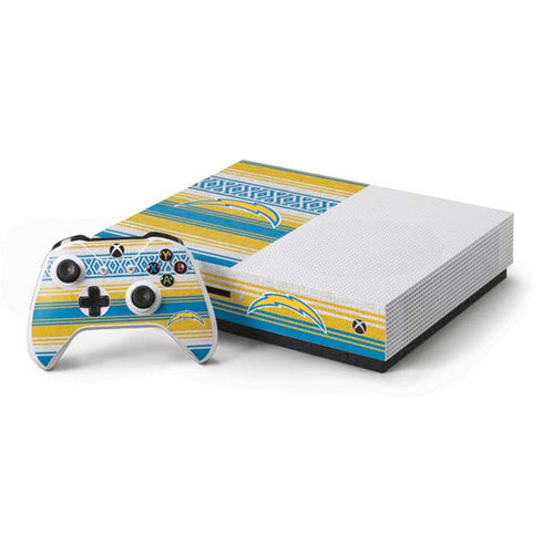 NFL Los Angeles Chargers Trailblazer Xbox One S Console and Controller Bundle Skin