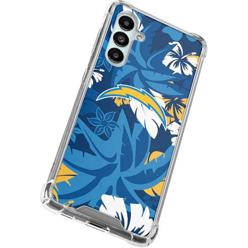 NFL Los Angeles Chargers Tropical Print Galaxy A16 5G Clear Case