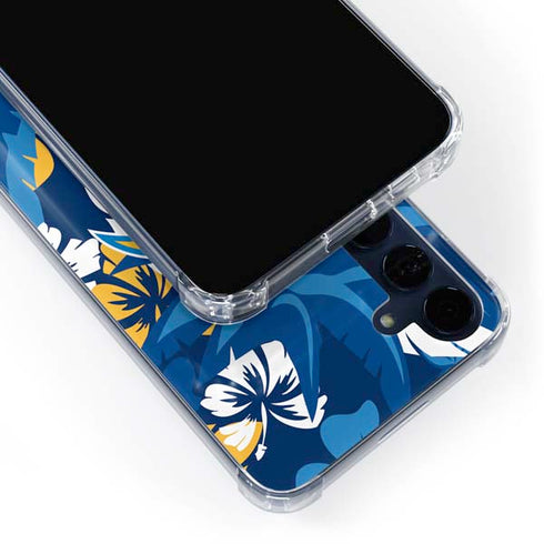 NFL Los Angeles Chargers Tropical Print Galaxy A55 5G Clear Case