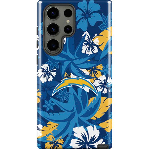NFL Los Angeles Chargers Tropical Print Galaxy S23 Ultra Pro Case