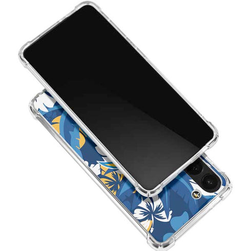 NFL Los Angeles Chargers Tropical Print Galaxy S24 FE Clear Case