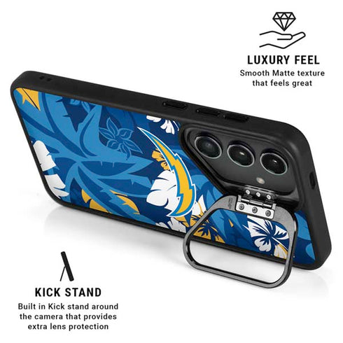 NFL Los Angeles Chargers Tropical Print Galaxy S25 Kickstand Case