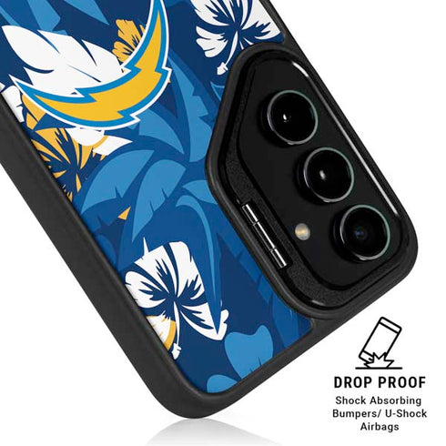 NFL Los Angeles Chargers Tropical Print Galaxy S25 Kickstand Case