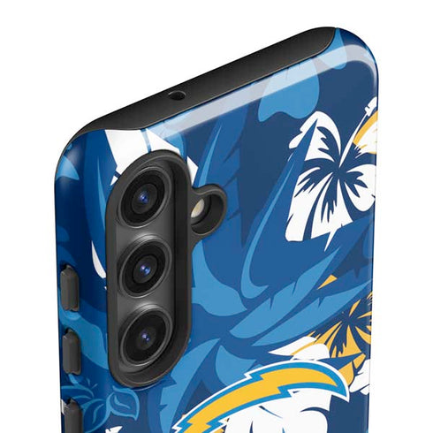NFL Los Angeles Chargers Tropical Print Galaxy S25 Plus Impact Case