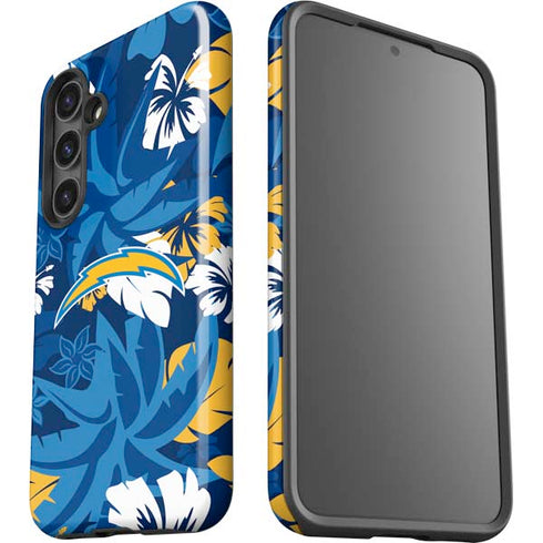 NFL Los Angeles Chargers Tropical Print Galaxy S25 Plus Impact Case