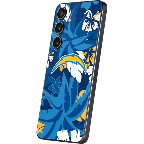 NFL Los Angeles Chargers Tropical Print Galaxy S24 Plus Skin
