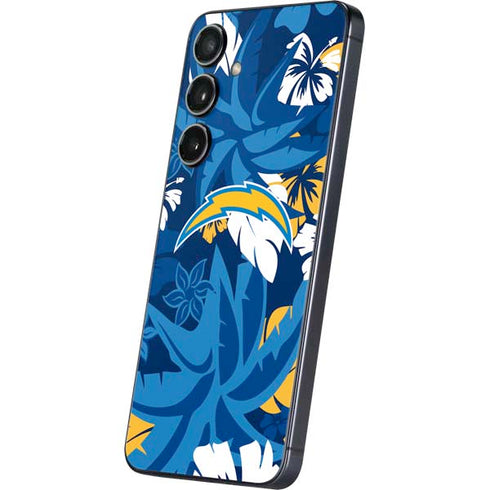 NFL Los Angeles Chargers Tropical Print Galaxy S24 Skin