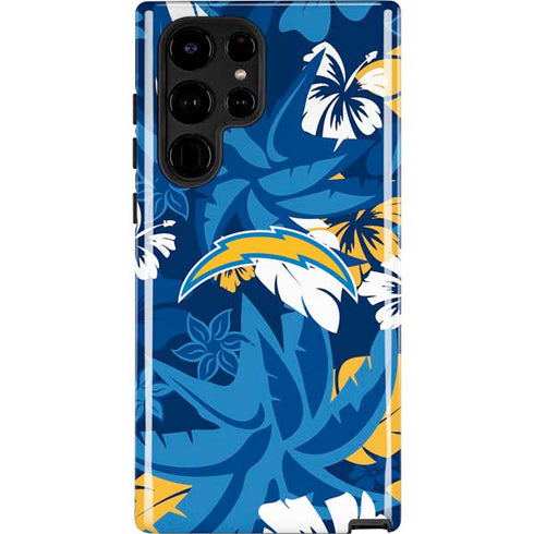 NFL Los Angeles Chargers Tropical Print Galaxy Cases