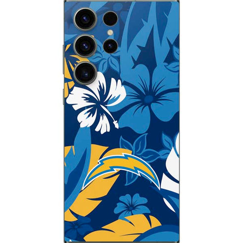 NFL Los Angeles Chargers Tropical Print Galaxy S24 Ultra Skin