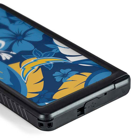 NFL Los Angeles Chargers Tropical Print Galaxy S24 Ultra Waterproof Case