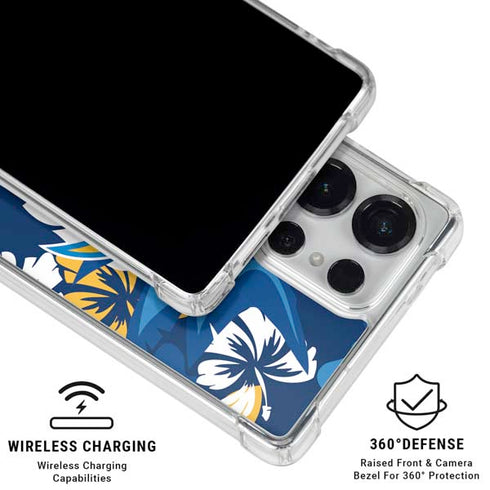 NFL Los Angeles Chargers Tropical Print Galaxy S25 Ultra Clear Case