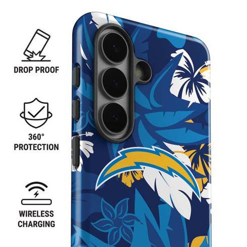 NFL Los Angeles Chargers Tropical Print Galaxy S26 Impact Case