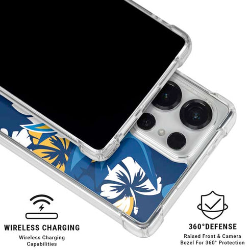 NFL Los Angeles Chargers Tropical Print Galaxy S26 Ultra Clear Case