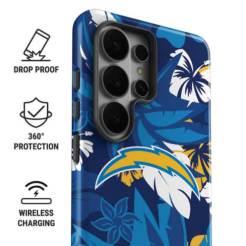 NFL Los Angeles Chargers Tropical Print Galaxy S26 Ultra Impact Case