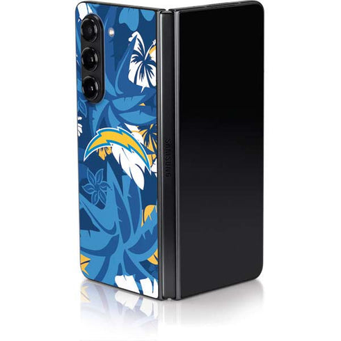 NFL Los Angeles Chargers Tropical Print Galaxy Z Fold5 5G Skin