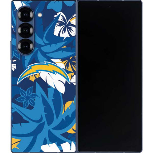 NFL Los Angeles Chargers Tropical Print Galaxy Z Fold6 Skin
