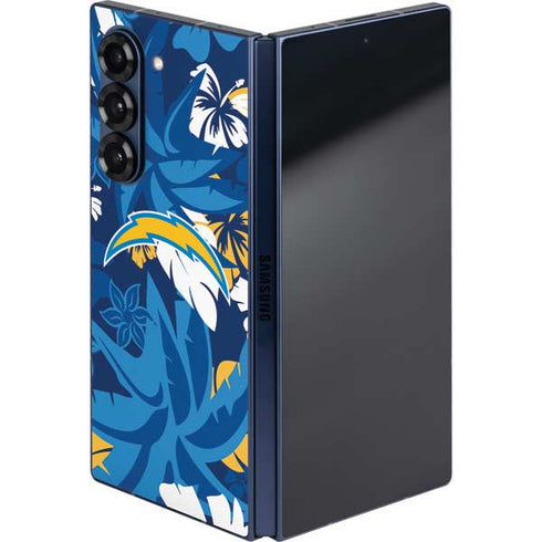 NFL Los Angeles Chargers Tropical Print Galaxy Z Fold6 Skin