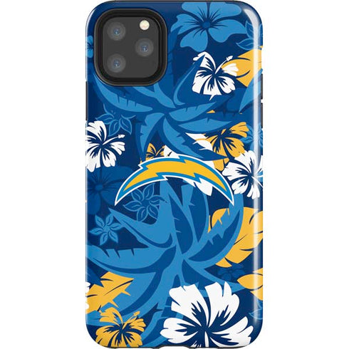 NFL Los Angeles Chargers Tropical Print iPhone Cases