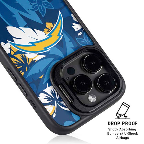 NFL Los Angeles Chargers Tropical Print iPhone 13 Pro Kickstand Case