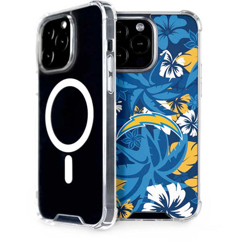 NFL Los Angeles Chargers Tropical Print iPhone Cases