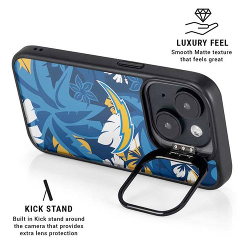 NFL Los Angeles Chargers Tropical Print iPhone 14 Plus Kickstand Case