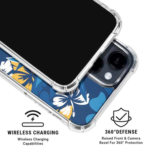 NFL Los Angeles Chargers Tropical Print iPhone 15 Clear Case