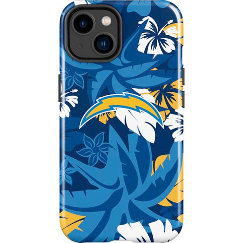 NFL Los Angeles Chargers Tropical Print iPhone 15 Impact Case
