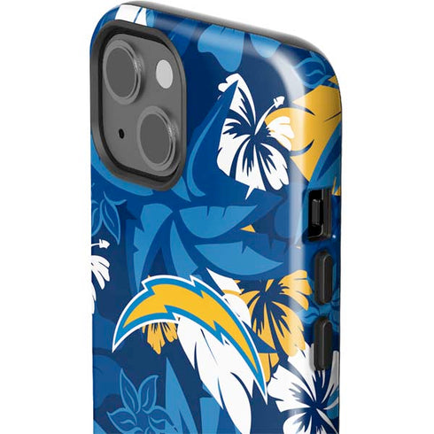 NFL Los Angeles Chargers Tropical Print iPhone 15 Impact Case