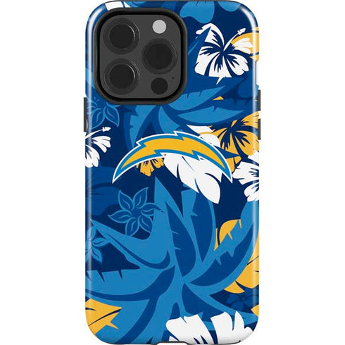 NFL Los Angeles Chargers Tropical Print iPhone 15 Pro Impact Case