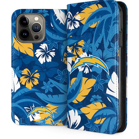 NFL Los Angeles Chargers Tropical Print iPhone Cases