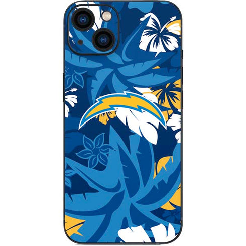 NFL Los Angeles Chargers Tropical Print iPhone 15 Skin