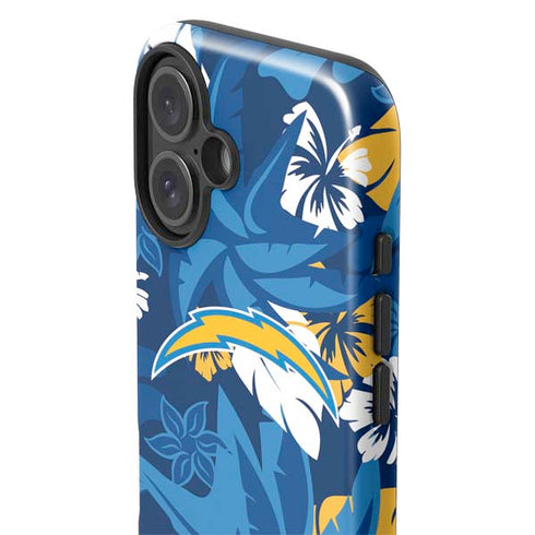 NFL Los Angeles Chargers Tropical Print iPhone 16 Plus Impact Case