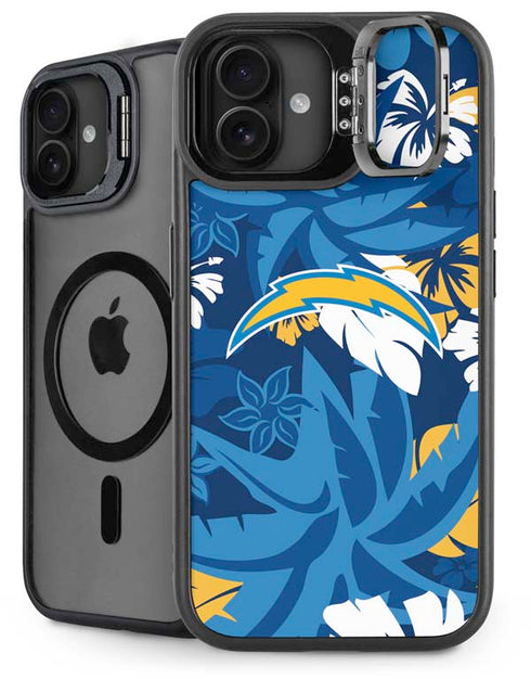 NFL Los Angeles Chargers Tropical Print iPhone 16 Plus Kickstand Case