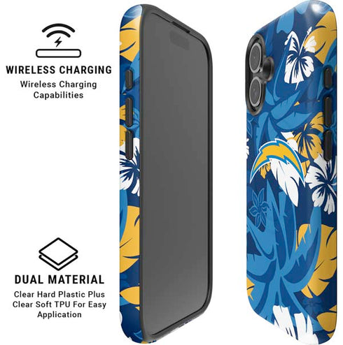 NFL Los Angeles Chargers Tropical Print iPhone 16 Plus Magsafe Impact Case
