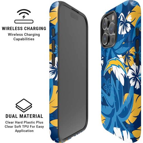 NFL Los Angeles Chargers Tropical Print iPhone 16 Pro Magsafe Impact Case