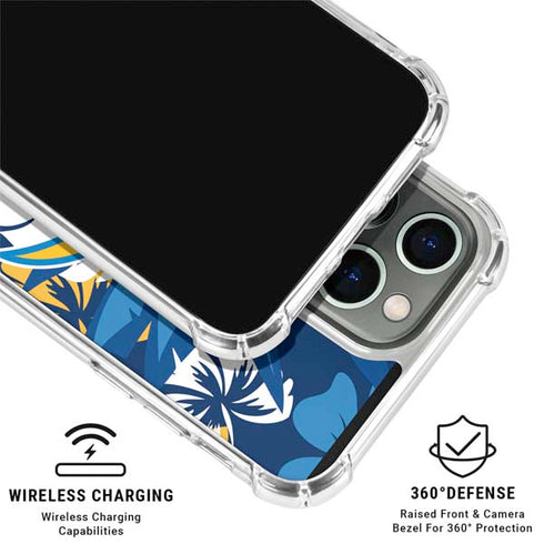 NFL Los Angeles Chargers Tropical Print iPhone 16 Pro Max Clear Case