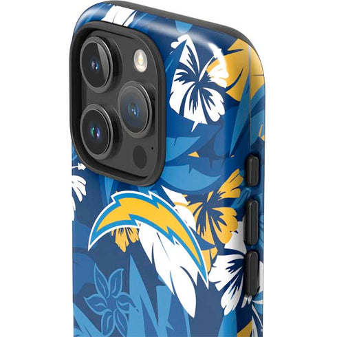NFL Los Angeles Chargers Tropical Print iPhone 16 Pro Max Impact Case