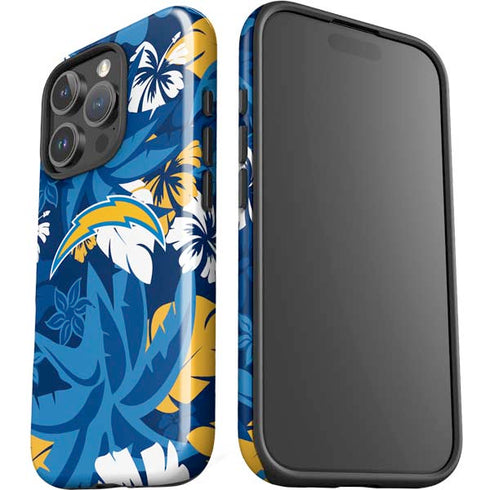 NFL Los Angeles Chargers Tropical Print iPhone 16 Pro Max Impact Case