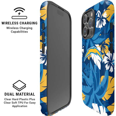 NFL Los Angeles Chargers Tropical Print iPhone 16 Pro Max Magsafe Impact Case