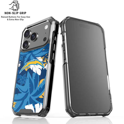 NFL Los Angeles Chargers Tropical Print iPhone 18 Pro Clear Case