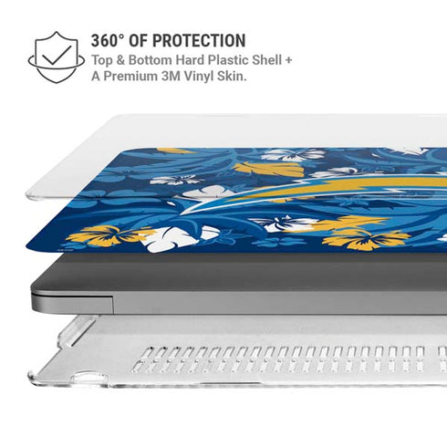 NFL Los Angeles Chargers Tropical Print MacBook Pro 14in (2021-24) Case plus Skin