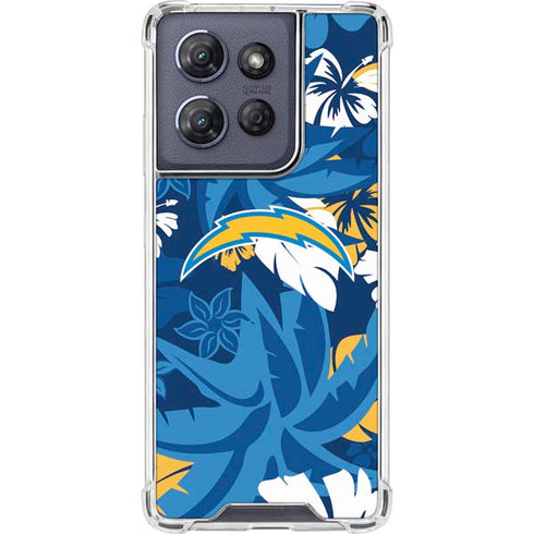 NFL Los Angeles Chargers Tropical Print Moto G 5G (2025) Clear Case